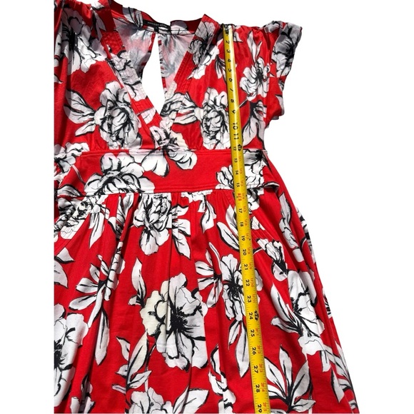 Marissa Webb Luciano Print Mini Dress Red Floral Belted Kimono Sleeve S - Picture 9 of 9
